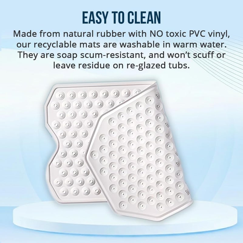 Refinished Bath Solutions The Original Refinished Bathtub Mat - No Suction Cup Bath Mat, Designed for Textured and Refinished Bathtubs Made of Rubber Not Cheap Plastic, Great for Children and Elderly (White) - Image 5